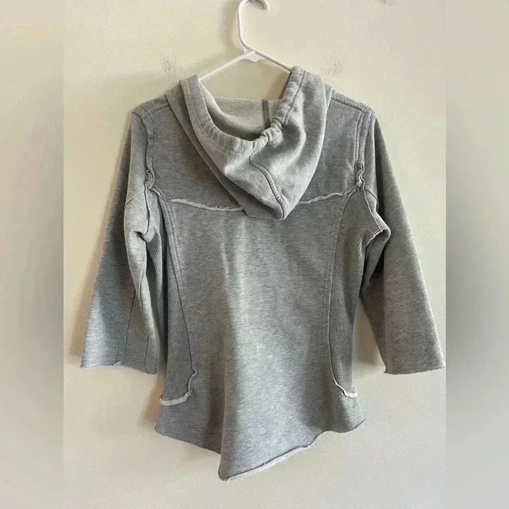 Vintage Free People Gray Zip Up Sweatshirt Size L